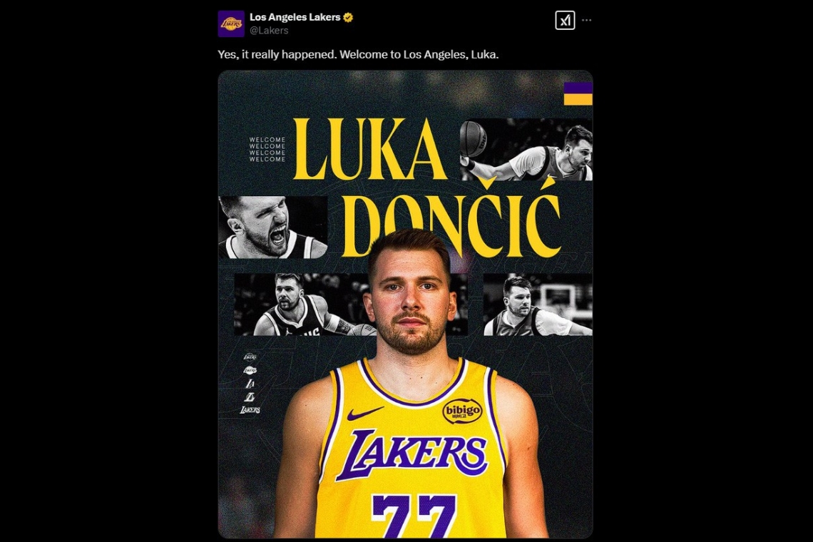 Dončić bo tudi v Los Angelesu nosil številko 77 
